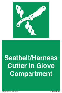 Seatbelt/Harness Cutter in Glove Compartment